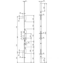 ISO - Serrure à larder 3 points à cylindre européen pêne dormant et rouleau tétiêre u de 24 x 6 x 1860 mm axe 30 Electa TF3 - iseo city
