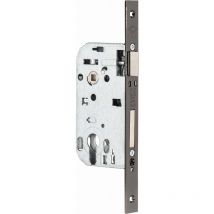 Serrure à larder JPM Pixelle - Pêne dormant 1/2 tour - Axe 50 mm - Clé l avec gâche - Nickel noir bout carré - PX4000-01-1B