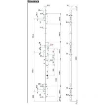 Serrure motorisée e-motion exit 3 points têtière en u de 2300 x 24 x 6 mm entraxe 92 mm axe à 40 mm din gauche - iseo city