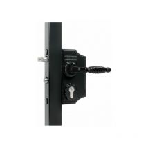 Locinox - Serrure style fer forgé avec petit coffre pour profils carrés de 30 à40mm / poignée incluses