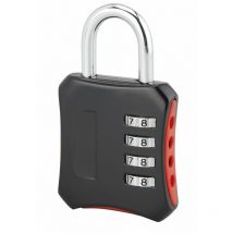 Cadenas à code, intérieur, 40mm, anse acier nickelé, 4 chiffres