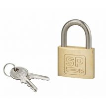 Serrurerie De Picardie - Cadenas à clé sp, anti-corrosion, 45 mm anse inox, 2 clés laiton