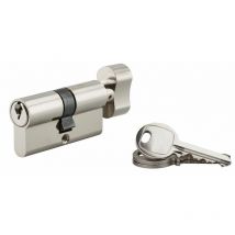 Serrurerie De Picardie - Cylindre de serrure à bouton, 30Bx30mm, nickel, 3 clés