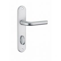 Serrurerie De Picardie - Ensemble de poignées pour porte intérieure Leto à condamnation, entr'axes 165mm, argent