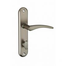 Ensemble de poignées pour porte intérieure Vesta à condamnation, entr'axes 165mm, nickelé satiné