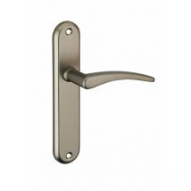Ensemble de poignées pour porte intérieure Vesta sans trou, entr'axes 165mm, nickelé satiné