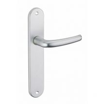 Serrurerie De Picardie - Ensemble de poignées pour porte intérieure Maia sans trou, entr'axes 195mm, argent