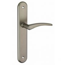 Serrurerie De Picardie - Ensemble de poignées pour porte intérieure Vesta sans trou, entr'axes 195mm, nickelé satiné
