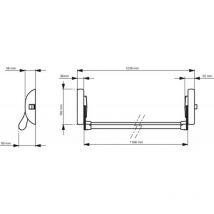 DOM - Serrures antipanique cross-bar cp 100 coupe-feu 1 point latéral