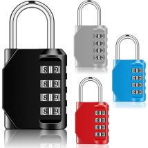 Zolginah Serrures À Combinaison À 4 Chiffres Cadenas Casier Étanche Réarmable Cadenas Extérieur À Clé Avec Anse Trempée Pour Casier De Porte Gym École