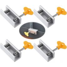 Aamunpa - Serrures de Fenêtre Coulissantes 4 pièces Bloque Porte Coulissante Serrure de Sécurité de Cadre en Aluminium Réglable Verrou Fenêtre avec