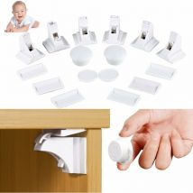 Serrures de porte d'armoire pour bébé (6 serrures + 2 clés), serrures de tiroir pour enfants, loquets de sécurité pour bébé
