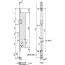 Assa Abloy - Serrure 3 points à renvoi de tringles intégrées, référence 2274, coffre largeur 45 mm - stremler