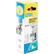 Rapid - M4 - Écrous à sertir pour vis Ø4mm - Blister de 20 + 1 Forêt Ø6mm - (5000671)