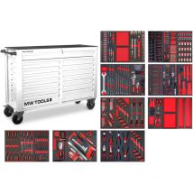 Mw Tools - Servante d'atelier complète large, blanche xl 514 outils MWE512G4W