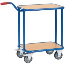 Servante avec poignée en tube d'acier, Capacité : 200 kg, Dimensions 860 x 450 x 195/770 mm, Plateau 600 x 450 mm, Poids : 15 kg