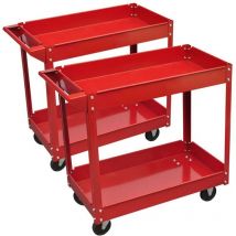 Servante d'atelier mobile 100 kg - Lot de 2