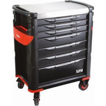 Sam Outillage - Servante grand volume 7 tiroirs plateau inox - 417