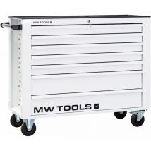 Mw Tools - Servante d'atelier 7 tiroirs blanche extra large 1135 mm avec verrouillage intégré dans la poignée roues ø125 mm GW307W