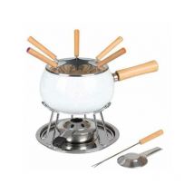 Service à fondue émaillé blanc 12 pcs EVA
