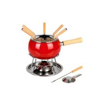 Service à fondue émaillée rouge 12 pcs EVA