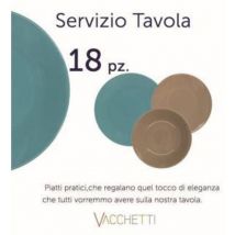 Servierplatte 18 Stück Türkis-Taupe cm27x27h26