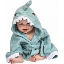 Serviette à Capuche Bébé: Peignoir De Bain En Tissu Éponge Pour Garçon Et Fille (Requin Bleu)