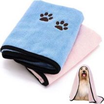 Tigrezy - Serviette à Séchage Rapide pour Chien, 2 pièces Serviettes pour Animaux de Compagnie, Serviettes Absorbantes pour Chiens, Serviette de Bain