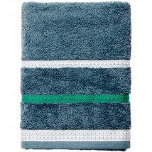 Serviette 50x90cm 450GSM 100% Coton bleu foncé à rayures - Bleu foncé