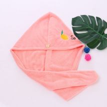 Serviette de bain,Serviette de séchage de cheveux en molleton de corail, serviette enveloppante de cheveux de dessin animé, chapeau de séchage de