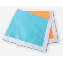 Serviette de plage transat piscine et mer en microfibre 2 poches - Turquoise