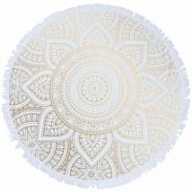 Serviette de plage ronde à séchage rapide, serviette de plage Mandala modèle abstrait, tapis de yoga,150150cm