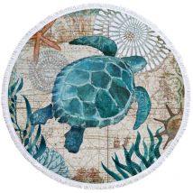 Serviette de Plage Ronde en Microfibre pour Couverture de Plage, Serviette de Bain, Tapis de Yoga, Couverture de Camping, Couverture de