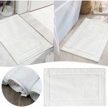 Feiyue - Serviette de sol blanche en coton jacquard 32 fils, épaisse, pour salle de bain, spa, tapis de sol pour piétiner les pieds