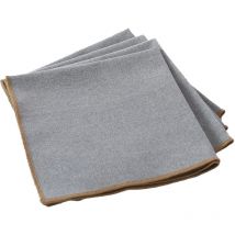Serviette de table unie et bourdonnée Gris 40x40 cm