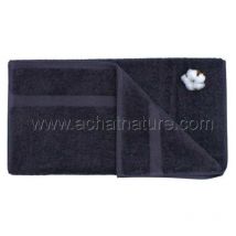 Serviette de toilette coton bio coloris gris foncé