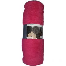 Serviette drap de plage 100 x 180 cm bouclette uni rose