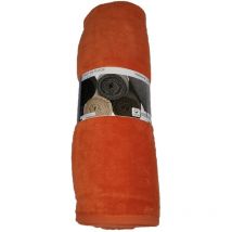 Serviette drap de plage velours 100 x 180 cm uni orange