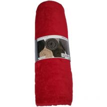 Serviette drap de plage velours 100 x 180 cm uni rouge