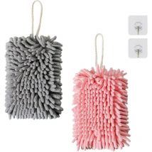 Serviette Essuie-Mains Suspendue, Serviette Microfibre Douce et pelucheuse Serviettes Super absorbantes à séchage Rapide avec Boucle de Suspension
