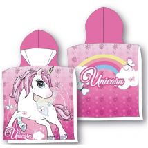 Serviette poncho avec capuche 55x110 Licorne