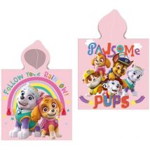 Serviette poncho avec capuche 55x110 Paw Patrol rose