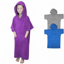 Serviette poncho de bain ou de plage avec poche - Enfant - Violet Vivezen