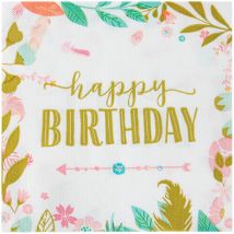Servietten (60er-packung) Design „happy Birthday“ Papierservietten 33x33cm Stoff-partyartikel (60er-packung „happy Birthday“-servietten)