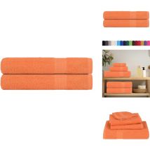 Serviettes 2 pcs orange 100x200 cm 360 g/m² 100% coton - Serviette - Serviettes - Serviette De Plage - Serviette De Bain