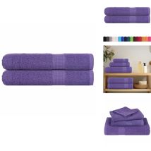 Serviettes 2 pcs violet 100x200 cm 360 g/m² 100% coton - Serviette - Serviettes - Serviette De Plage - Serviette De Bain