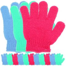 Serviettes de bain 14 pièces Gants de bain Serviettes de douche Five Fingers Exfoliant pour le corps Gants de massage du dos pour femmes Hommes