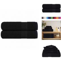 Serviettes de bain 2 pcs noir 100x150 cm 360 g/m² 100% coton - Serviette De Bain - Serviettes De Bain - Serviette - Serviette De Douche
