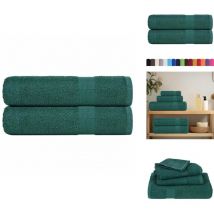 Serviettes de bain 2 pcs vert 100x150 cm 360 g/m² 100% coton - Serviette De Bain - Serviettes De Bain - Serviette - Serviette De Douche