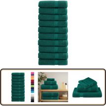 Serviettes de bain de qualité supérieure solund 10 pcs 600g/m² - Serviettes De Bain - Serviettes Éponge - Serviettes Vertes - Serviettes Douces